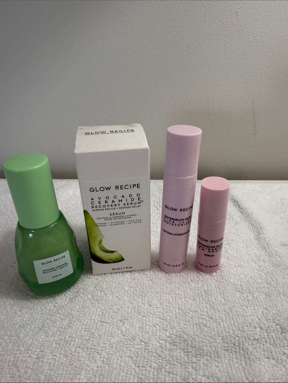 Glow Recipe Skincare Trio - Green & Pink Bottles